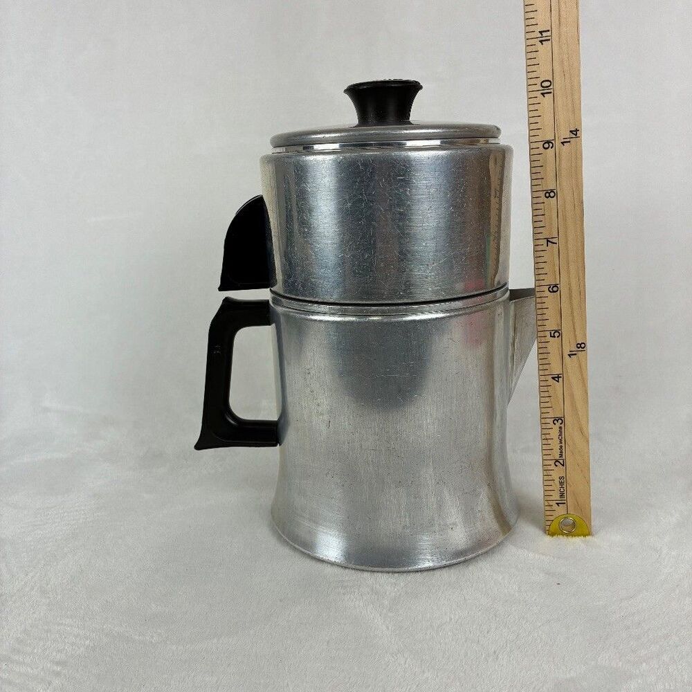 Vintage Mirro Aluminum 8 Cup Drip Coffee Maker Pot USA Camping Percolator Retro - Picture 11 of 12